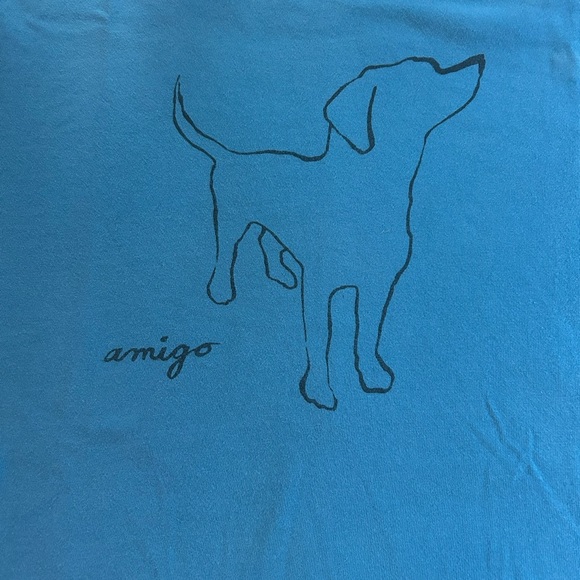 Life is Good Amigo Dog Crusher tee sz Medium Blue Unisex Cotton Peru - Picture 2 of 10